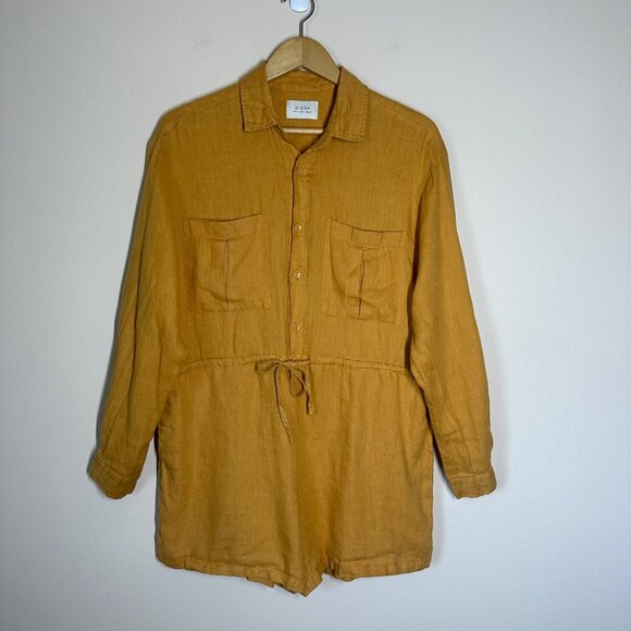 Dissh Maxie Linen Shirt Playsuit Romper Womens Size 6 Resortwear Minimalist Vaca - Picture 3 of 12